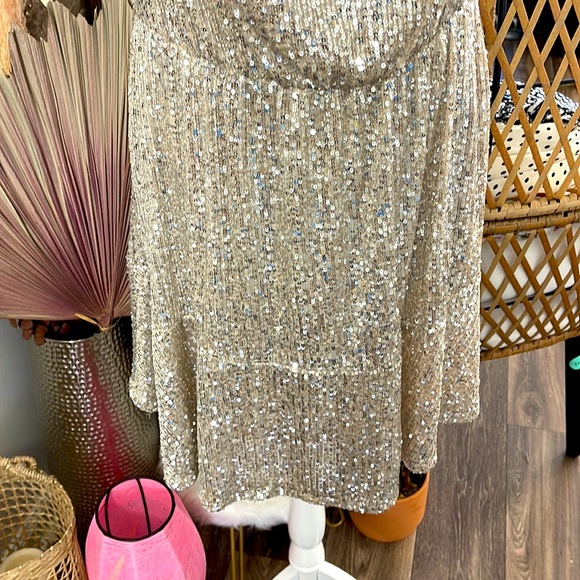 SO Sequin Tank Dress (Champagne Color) - Picture 2 of 5